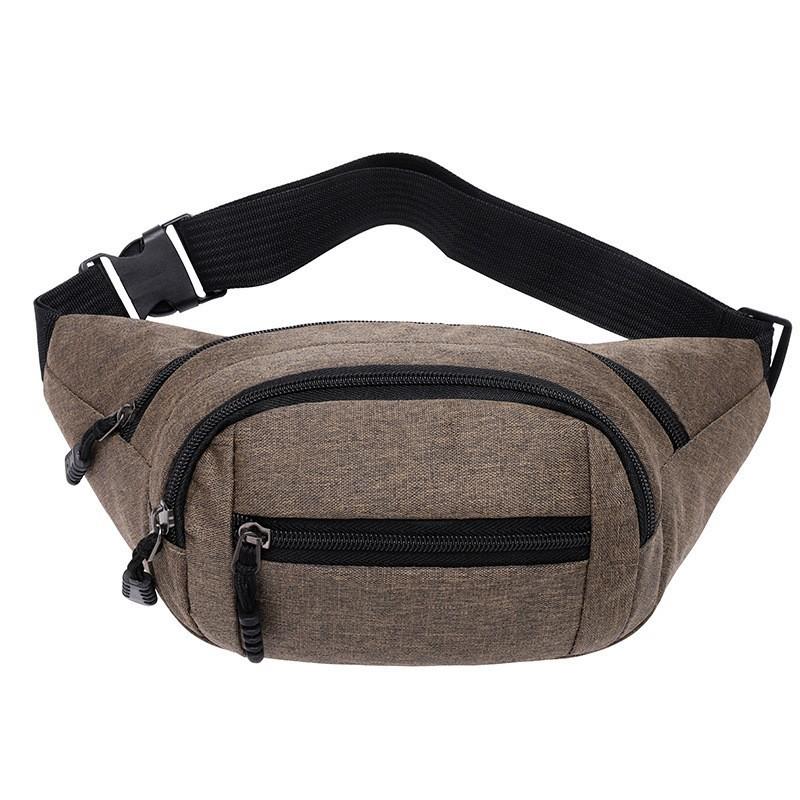 New fanny pack men's casual versatile large-capacity outdoor sports mobile phone bag anti-splashing water and wear-resistant cash register change