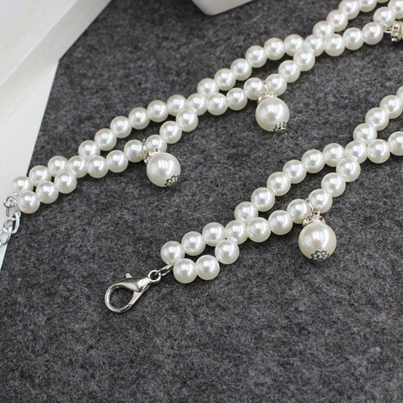 Stylish Pearl Waist Chain For Decorative Dresses Featuring Delicate Butterfly Accents And Rhinestones