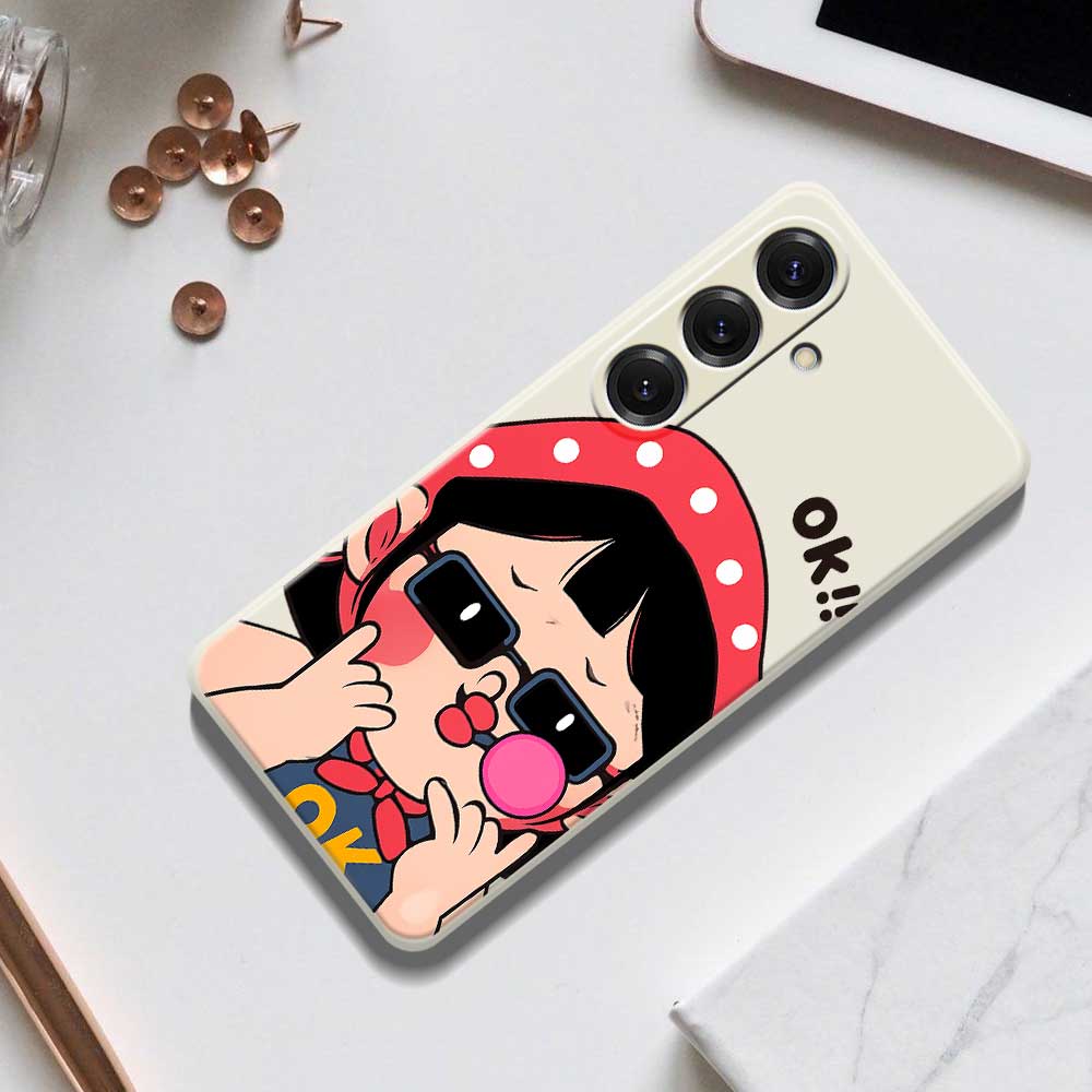 For Samsung Galaxy S25 Case Cute Kid Pattern Printing Straight Edge TPU Phone Back Cover