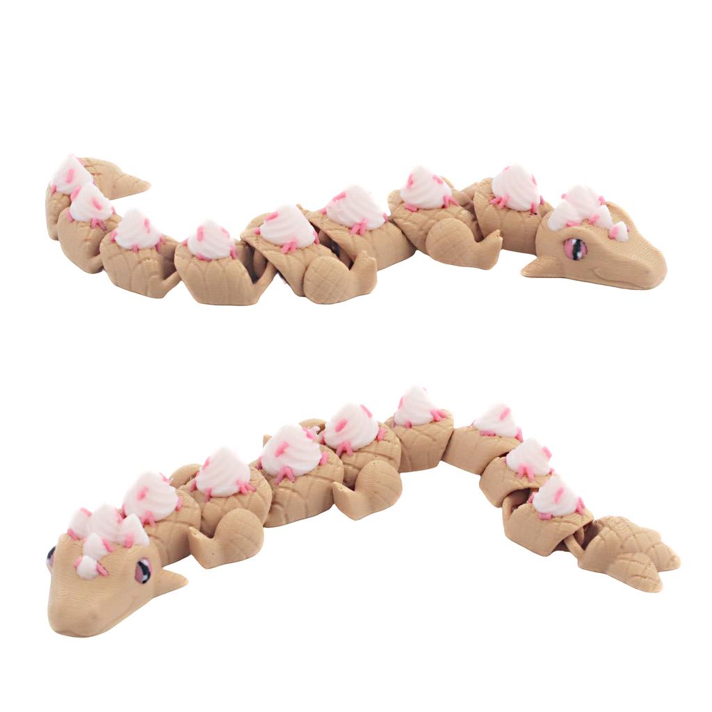 3D Printing Two Ice Cream Dragons, With Movable Joints And Feet, Decorative Ornaments, Entertainment Toys, And Gifts