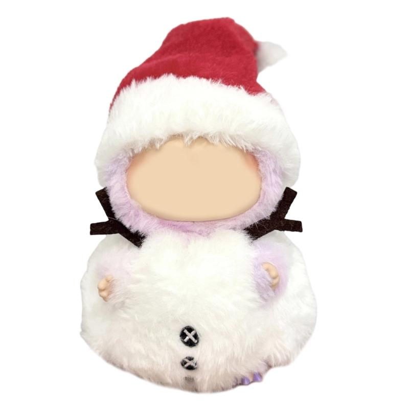 

Plush Doll Snowman Costume Christmas Party Costume Doll Clothing With Quick Change Design For 15cm Anime Figure Doll