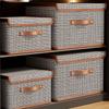 Storage Box with Handles -Cloth Organizer with Lid for Clothes & Linens, Clothes Organizer Storage