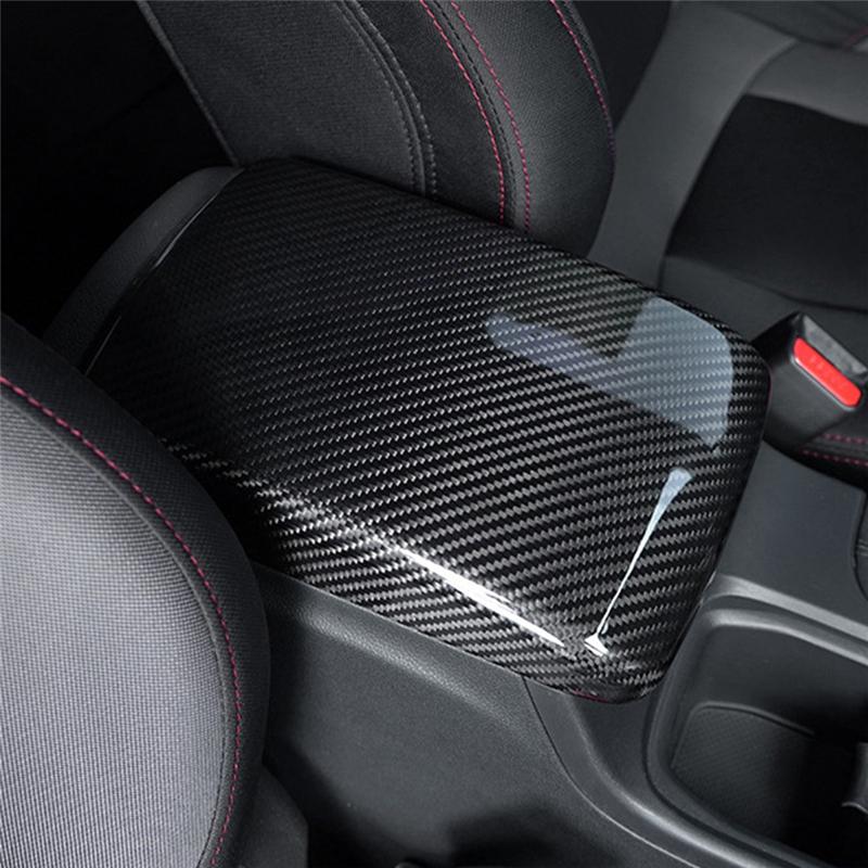 Real Carbon Fiber Car Rear Armrest Box Cover Interior Trim Sticker Spare Parts Parts For Subaru WRX/WRX STI