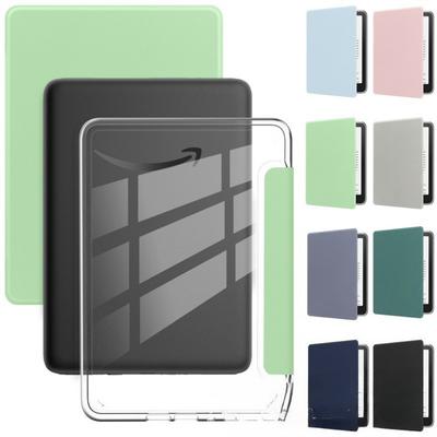 Premium Leather Case for Kindle Paperwhite 6 5 4 3 2024 Edition with Acrylic Cover Oasis Shell