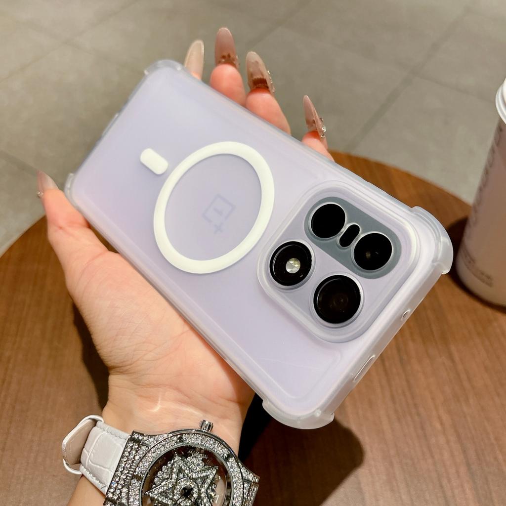Frosted Clear Soft TPU For Magsafe Magnetic Phone Case For OnePlus 15T 15 13 Ace 6 6T 5 5Pro Wireless Charge Shockproof Cover
