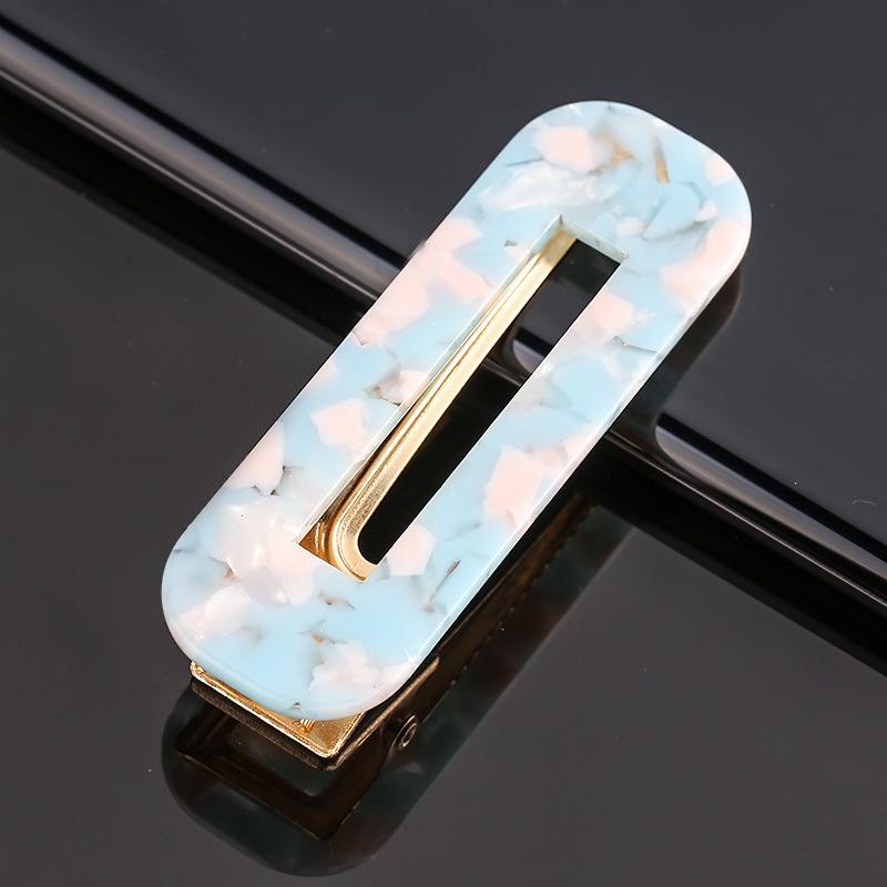 Women’s Geometric Acrylic Hairpin Set - Marble Design Hair Accessories