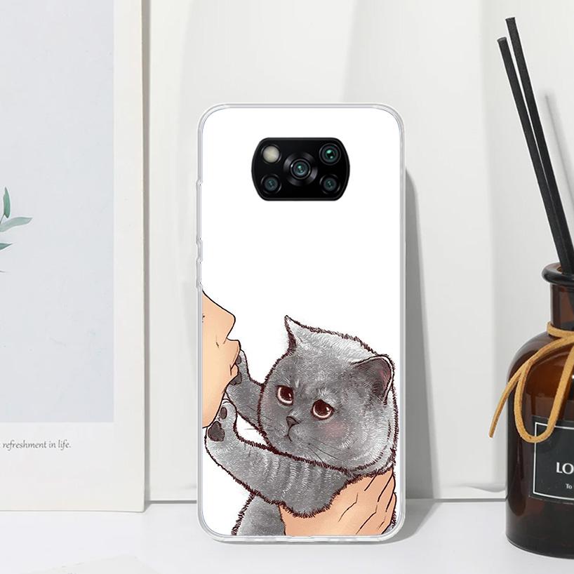 

Kiss Lovely Cat Kitten Phone Case For Xiaomi Poco X7 X6 X5 M7 M8 Pro F7 Ultra Redmi 15C 15 13C 13 12C 12 10 10C 10A Art Fundas P Xiaomi Poco F7