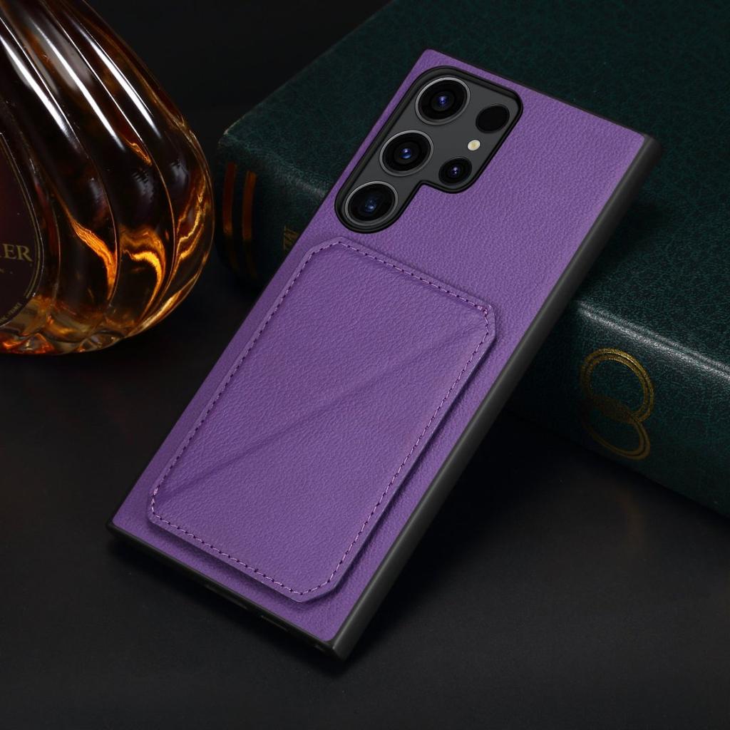 Denior Luxury Lychee Patterned PU Leather Camera Protector Screen Protector Phone Case for S25/S24/S23/A36/A56 Series (1