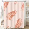 Vintage Coral Palm Leaf Shower Curtain Pink Bath Decoration Waterproof Home Decor 3D Print Bathroom Tissue Background Curtains F