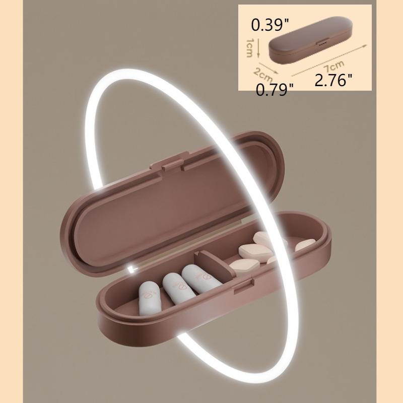 1PC Mini Convenient Medicine Box Travel Portable Medicine Box Light Avoidant Medicine Storage Box - Suitable for carrying pills коричневый