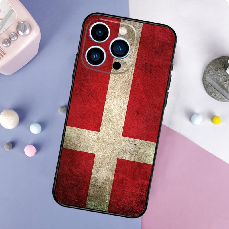 

Denmark Flag Phone Case For iPhone 16 15 14 12 11 13 Pro Max Mini Plus X XS Max XR Back Cover iPhone 12