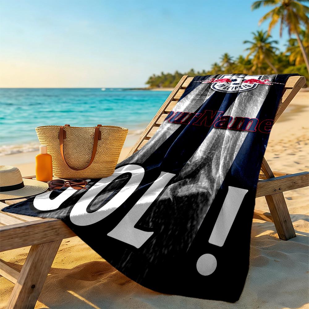 Rb Leipzig Customizable Name Beach Towel Super Soft Absorbent Suitable For Swimming Gym Camping Yoga Vacation