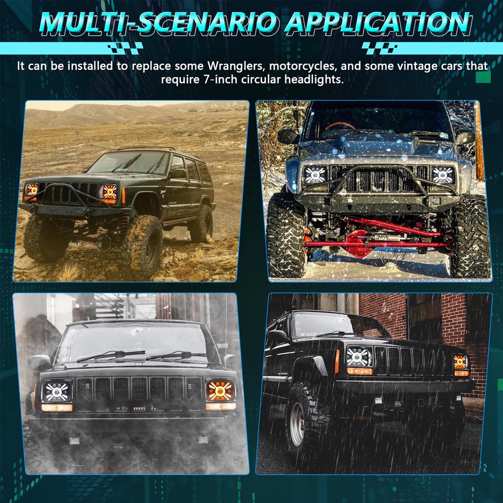 5x7 7x6 Inch H6054 DOT Approved Hi Lo Beam DRL LED Headlight Super Bright 6000K 3500K