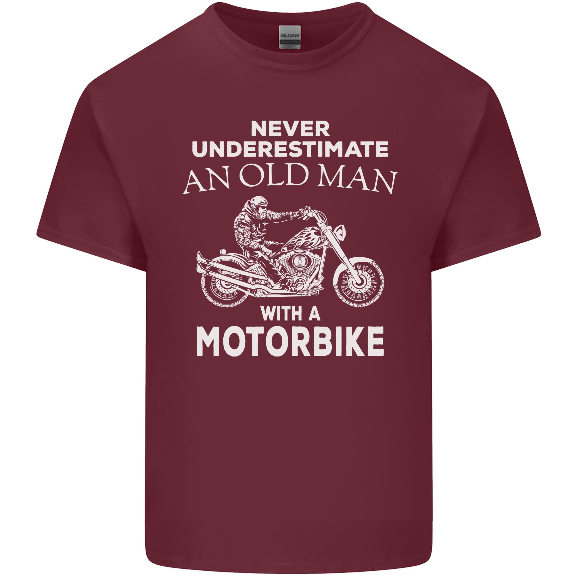 Biker Old Unisex Motorbike Motorcycle Funny Unisexs Light Cotton Tshirt S