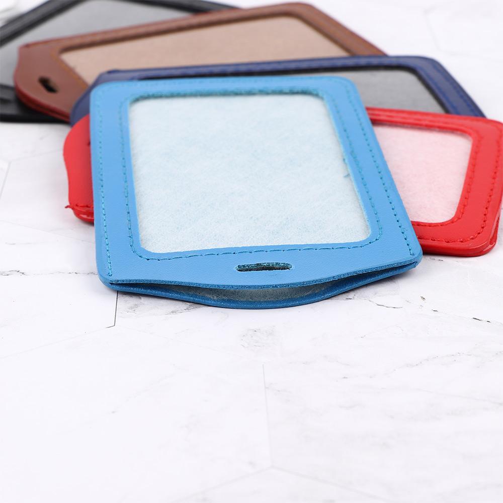 with Clear Lanyard File Leather Imitation Badges Case Bus Card Sets ID Holder Card Sets