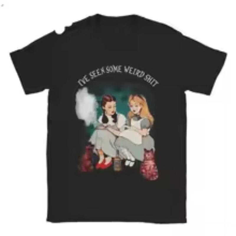 Alice Dorothy Weird Alice In Wonderland Women's Summer T-Shirt Short Sleeve Round Neck T-Shirt Cotton Y2K Top Plus Size