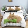 Happy Easter Egg Rabbit King Queen Duvet Cover Cartoon Lovely Bunny Bedding Set Pet Animal Comforter Cover Polyester Quilt Cover