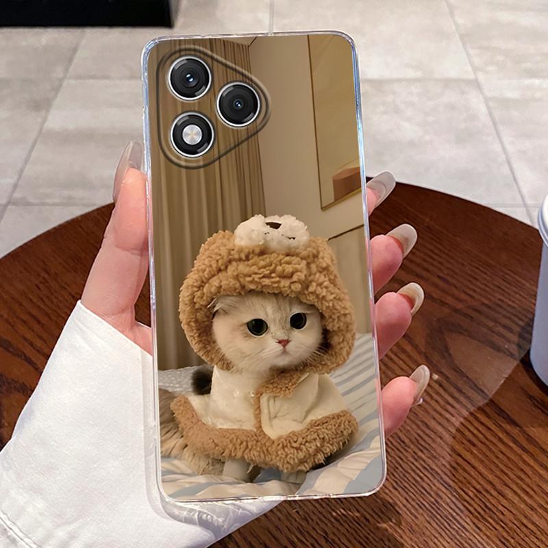 Casing For Honor 400 Lite Case ABR-NX1 Aesthetic Fashion Cute Cat Soft Silicone Back Cover Honor 400Lite Transparent Phone Case