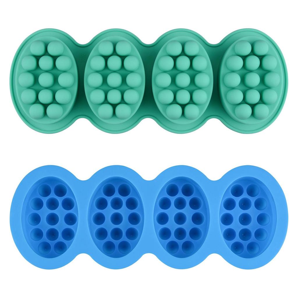 Oval 4-delars Högtemperaturbeständigt Tvålkaksformset – Lätt att ta ur formen för Handgjord Tvål