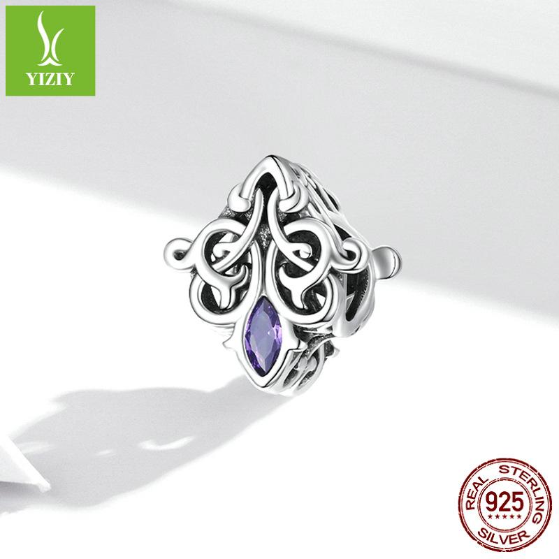 S925 Silver Retro Decorative Beads, Mysterious And Noble Hollow Diy Beads Jewelry Scc1930