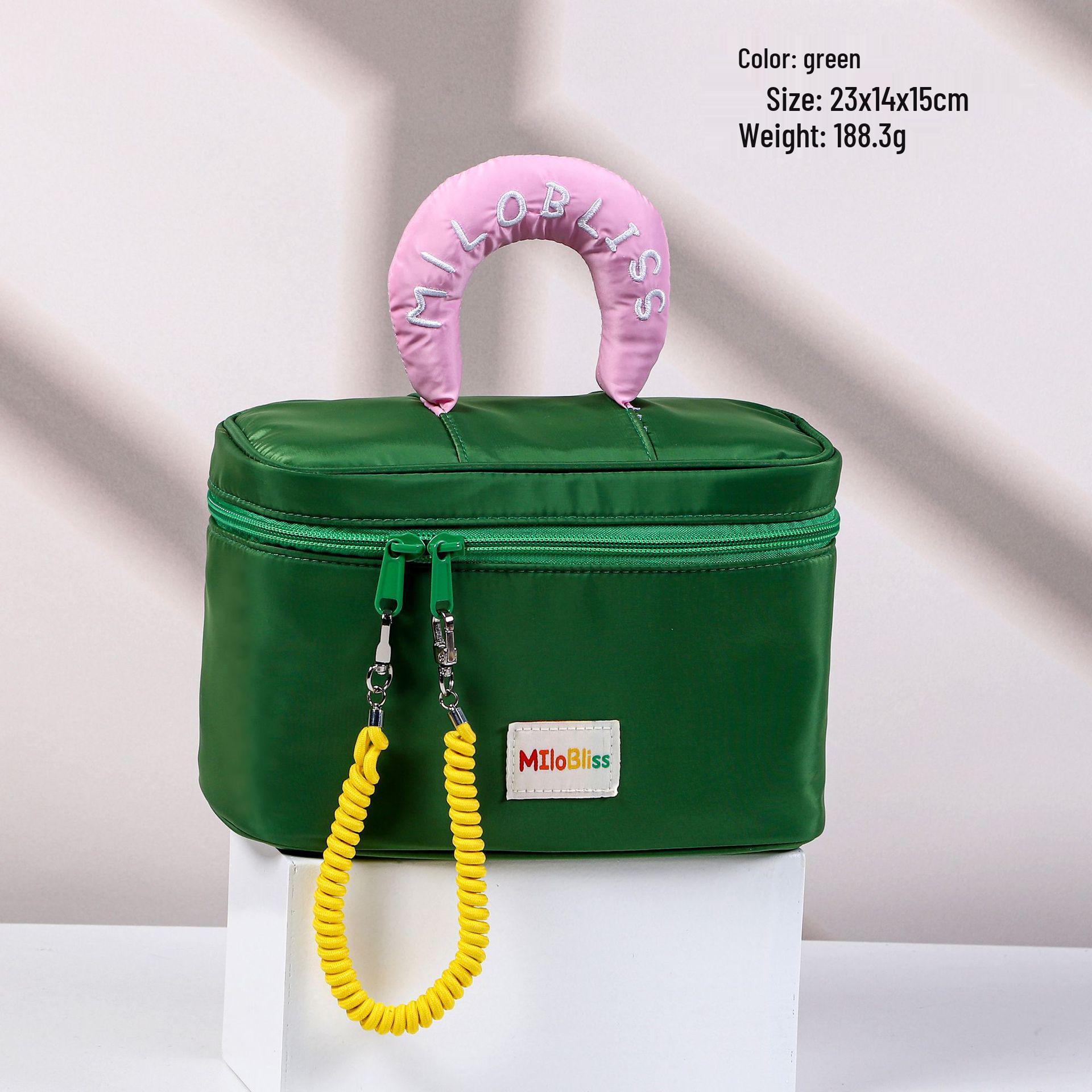 Stylish Waterproof Large Capacity Makeup Bag зелёный