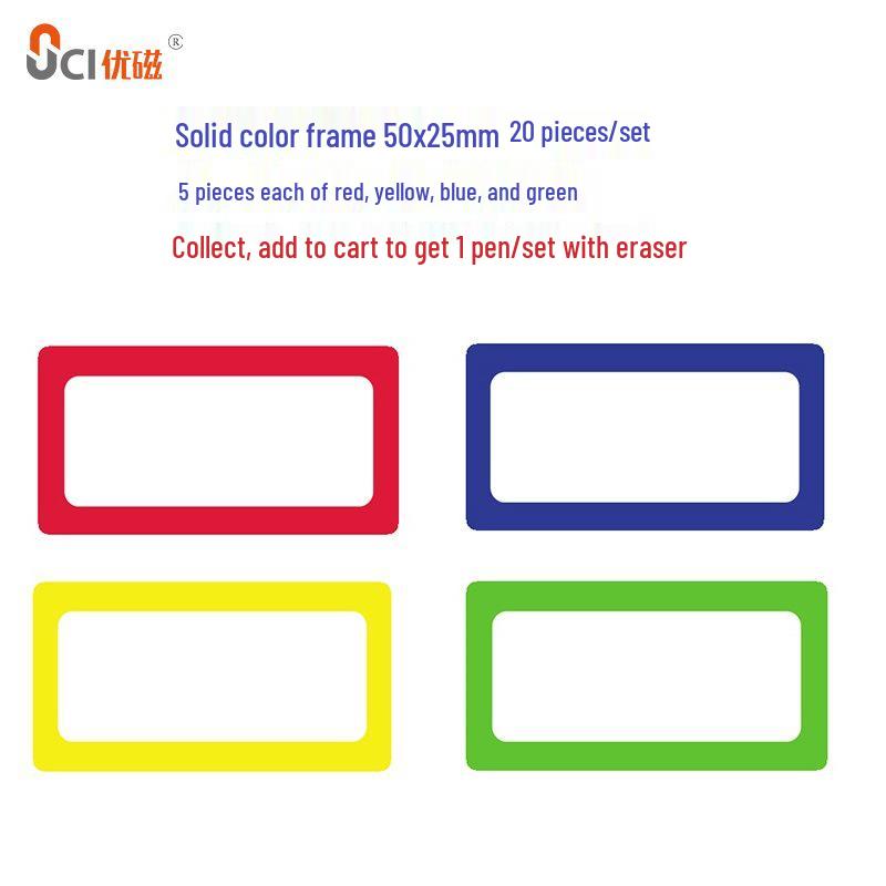 Magnetic Erasable Whiteboard Label & Shelf Identifier Sticker for Teaching & Organization