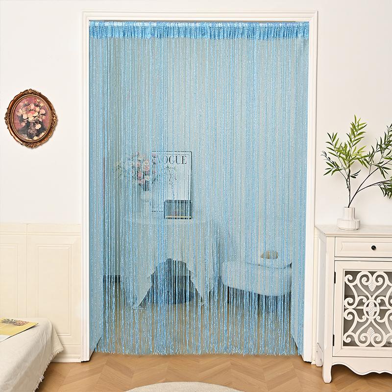Glitter Curtains Tassel Curtains Hanging Door Curtain Encryption Partition Decoration Curtain for Door Living Room Bedroom
