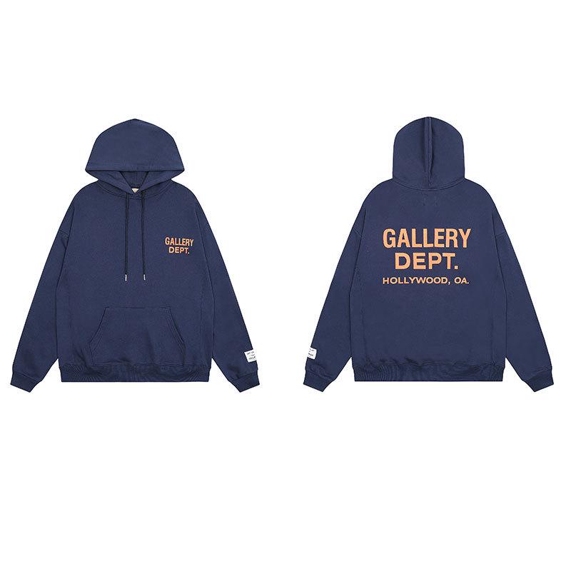 GALLERY DEPT Bluza Unisex z Kapturem Bawełniana z Plamami Farby Graffiti - Jesienna Luźna