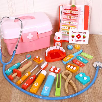 Children'S Wooden Doctor Toys Simulation Playing House Injections Dentist Role Playing Toys Puzzle Games