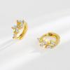 S925 Silver Geometric Waterdrop Cubic Zirconia Huggie Earrings For Women Metallic Ear Studs Hoops