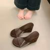 Fashion PVC Transparen Wedges Heel Women's Slipper Summer Open Toe High Heels Banquet Party Slide Shoes