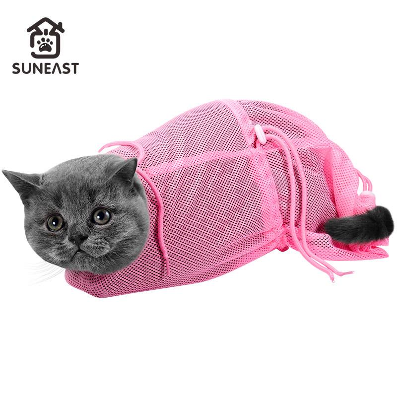 Katzenwasch- & Badebeutel mit Nagelknipser - Kratzfest, Bissfest Katzenpflegezubehör