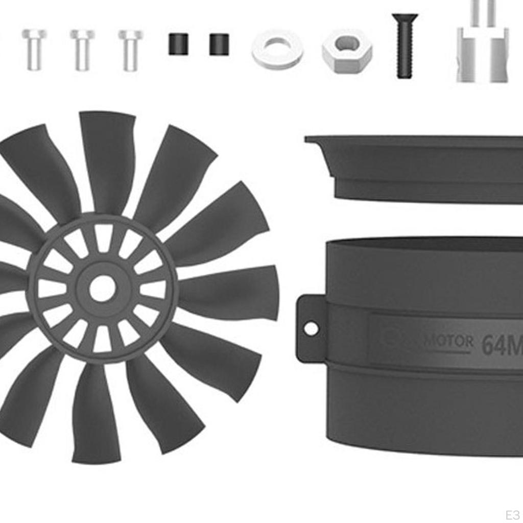 64mm Ducted Fan and Brushless Motor Kit Parts, DIY Modified Remote Control Edf Jet for RC
