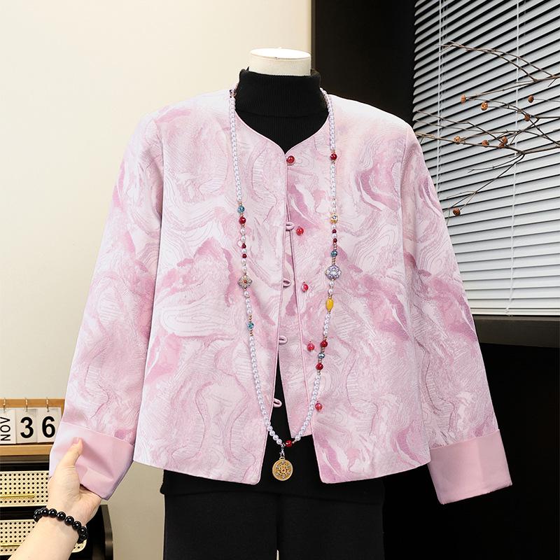 

2026 Elegant Spring Jacket for 50-Year-Old Moms - Stylish and Dignified for Middle-aged and Elderly Women 4XL for 135-150 jin