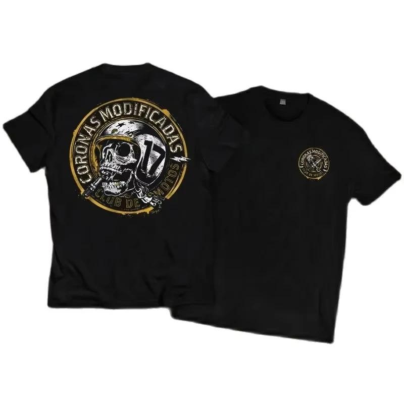 Tricou Bărbați Gât Rotund Mărimi Mari Mânecă Scurtă Bumbac Pur Unisex Rock American Retro Harley Motocicletă Imprimat Topuri Largi Tricou