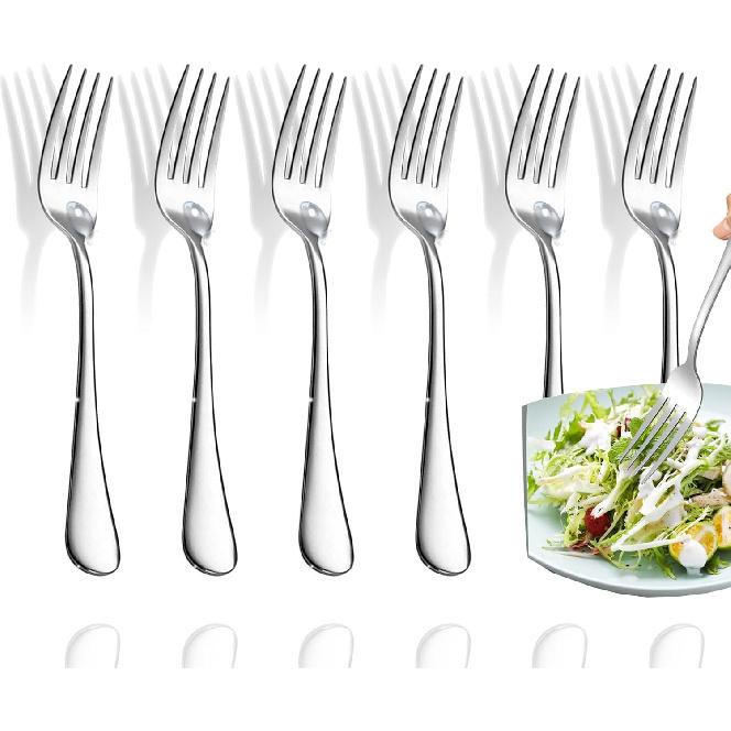 Forks,Salad Forks,Set of 6 Top Food Grade Stainless Steel Forks Silverware Set, Flatware Forks,Cutlery Forks,6.5 Inches, Mirror Polished & Dishwasher
