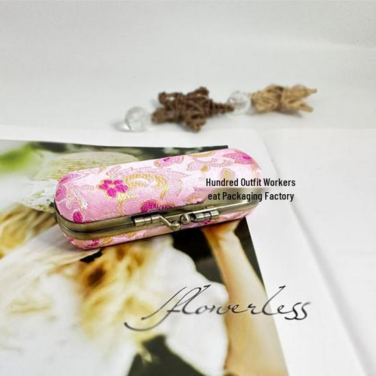 Vintage Brocade Embroidered Lipstick Case with Mirror