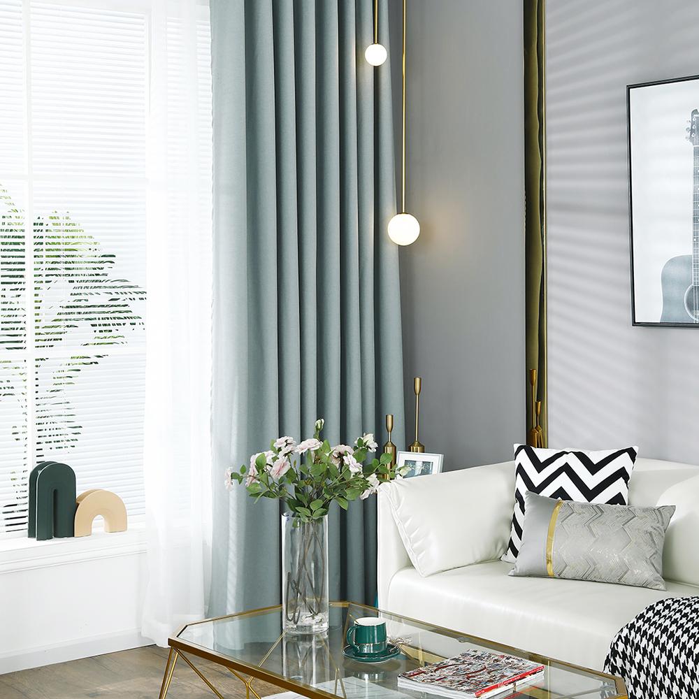 

Блэкаут шторы для спальни, шторы с люверсами, утепленные шторы для комнаты для гостиной, набор из 2 панелей светло-зеленый