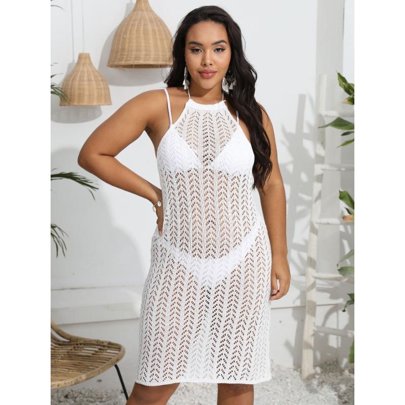 Women's Beach Dress Plus Size Women's Sexy Hollow Out Backless Strap Dress