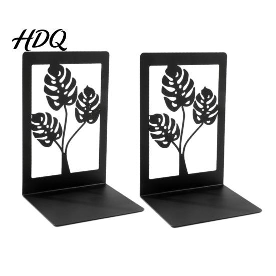 Heavy Duty Book Holder 1 Pair Metal Decorative Bookends Ginkgo Leaf/Monstera Ends for Leaf Bookend Bookshelf Non-Skid Stopper Home Office Study Room