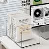 Non-Slip Documents Stand Three-Compartment Book Holder Durable Transparent Bookends  Stationery