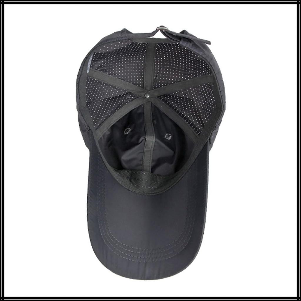 Baseball CA852 [White Fang] Hat, Cap, Mesh, Logo, Brim, Cap, Stylish, Unisex, Cool, Men's (Black)