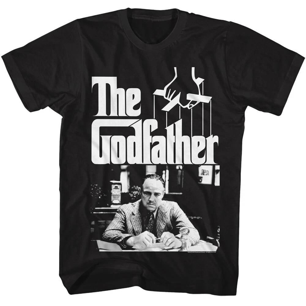 The Godfather Movie Black & White Don Vito Behind Desk Men s T Shirt XL