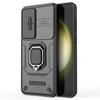 For Samsung Galaxy S25+ Case PC+TPU Kickstand Phone Protector with Lens Cover