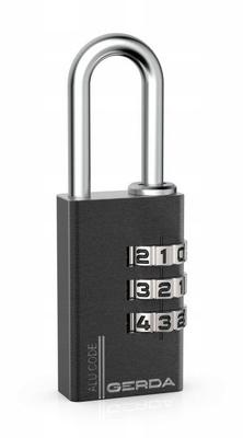 Aluminum Combination Shackle Padlock 3 Discs Kas S20 Black - Mp Klo 62787