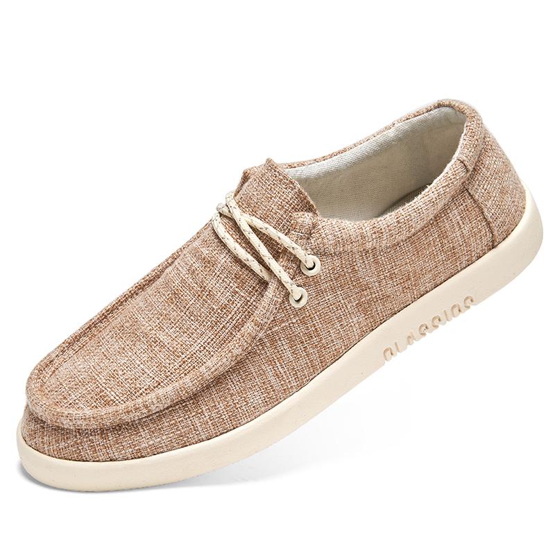 Men Comfy Canvas Shoes Breathable Men'S Mesh Shoes Lightweight Sneakers Fashion Slip On Flats Comfortable Man Loafers Lazy Shoes