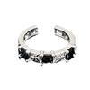 Light Luxury Diamond-Encrusted Zir*****Pen Ring Checkerboard Color Matching Moon Fashion Cold Wind Personalized Simple Ring