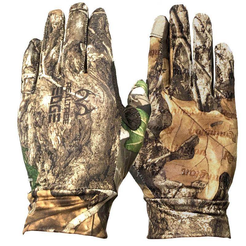 Hunting Camo Gloves Bionic Elastic Touch Screen Gloves Shooting Anti-Slip Fishing Camouflage Full Finger Gloves