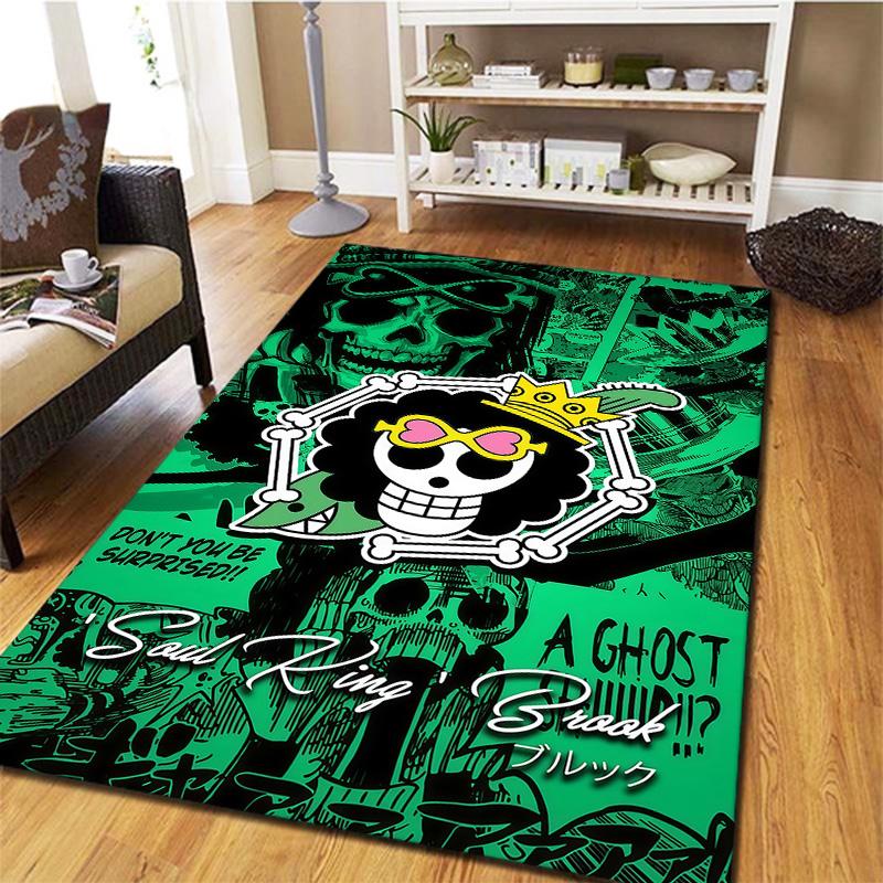 Tapis Tapis Tapis Pirates du Chapeau de Paille One Piece Pour Salon Chambre Maison Décoration de Canapé, Tapis de Sol Antidérapant pour Jouer aux Enfants
