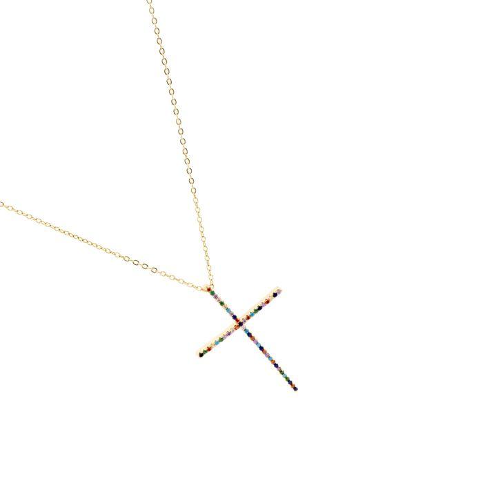 Collier Luxenter avec zircon multicolore finition or 18K - Irend